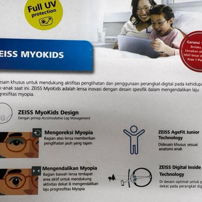 Lensa carl zeiss Myokids index 1,6 blueguard dan lensa progresif Hoya Advance index 1,5 blue uv