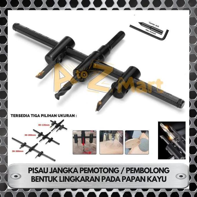 MATA BOR PISAU JANGKA ADJUSTABLE DRILL BITS CIRCLE HOLE SAW CUTTER PEMBOLONG PELUBANG PEMOTONG PAPAN