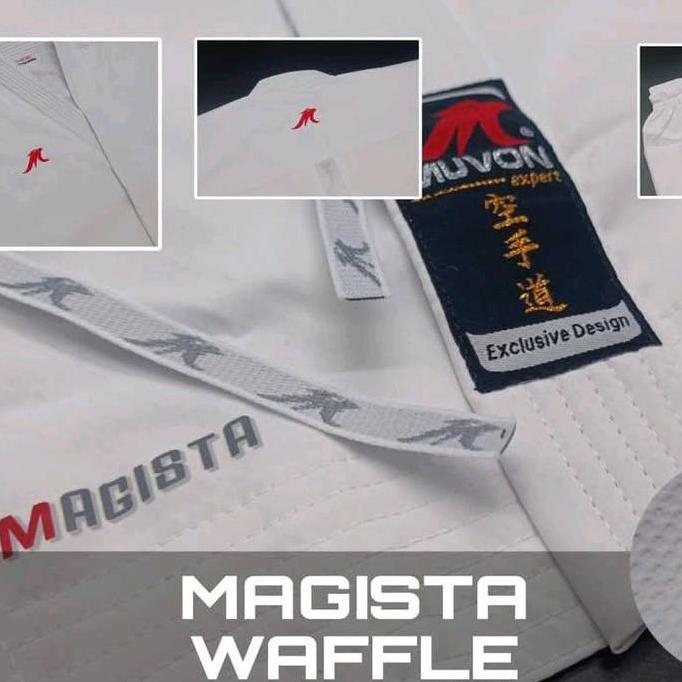Super Murah, Muvon Waffle Baju Kumite Karate Bordir Putih Olahraga Beladiri Sport