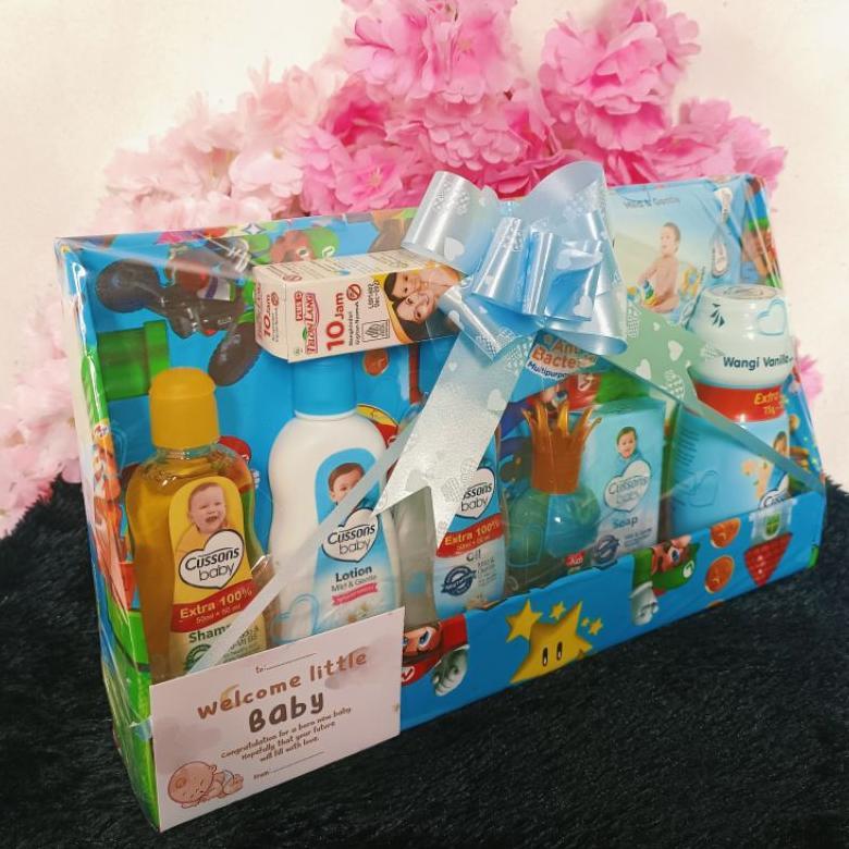Parsel Kado Bayi Newborn Laki Laki Perempuan Parsel Kosmetik Bayi Cussons Baby Lengkap