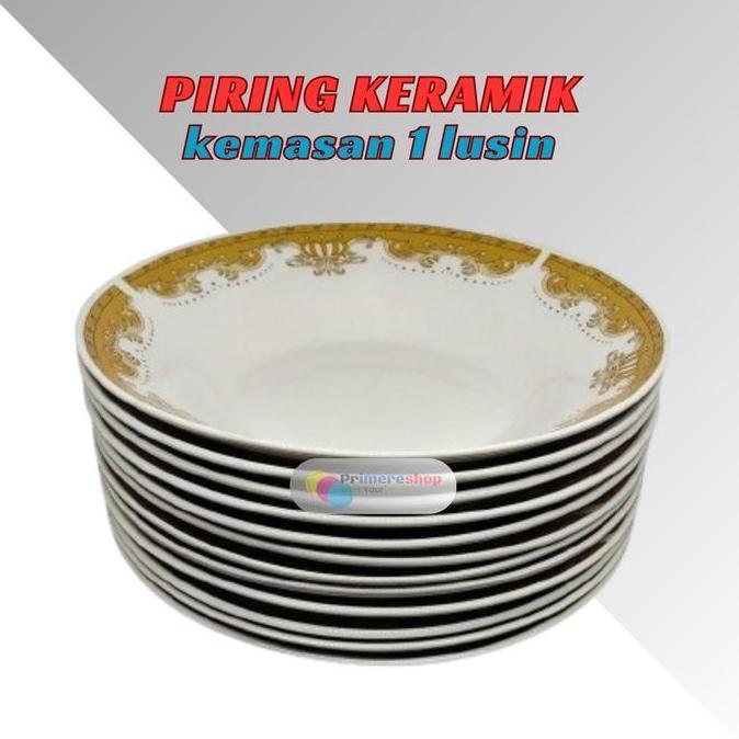 Viral  Piring Keramik 1 Lusin 12 Pcs Murah / Piring Makan Keramik Lusinan