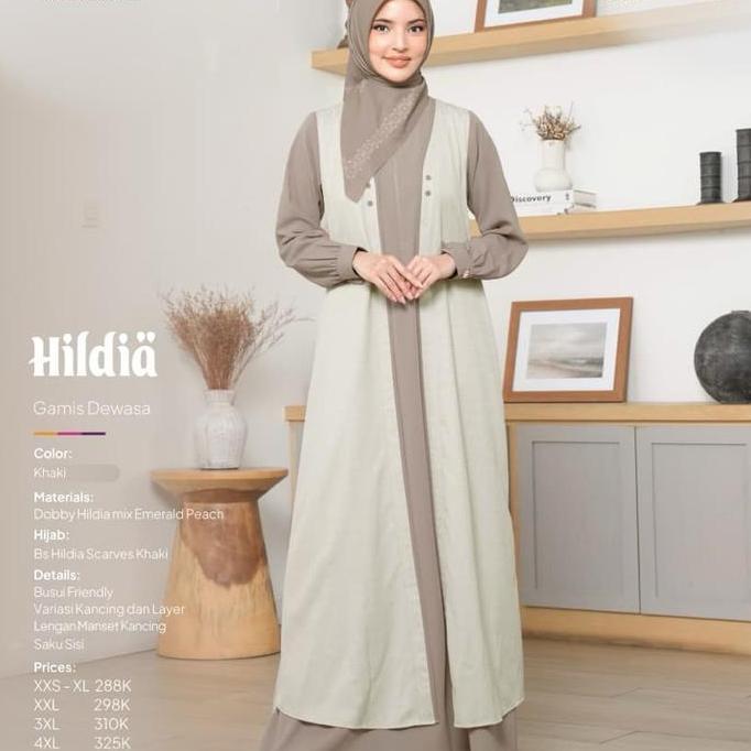 Jual, Sarimbit Nibras 2026 Hildia Khaki Rayya Series Nibras 2026
