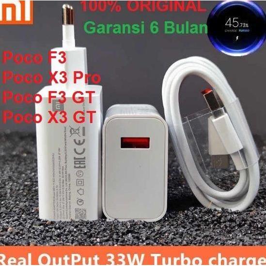 Promo Charger Turbo 33W Xiaomi Poco F3 X3 Pro Poco F3 GT X3 GT Original Diskon
