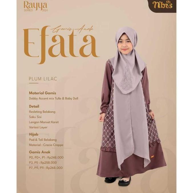 Best Promo, Baju Sarimbit Nibras Terbaru Lebaran 2024 Gamis Couple Muslim Rayya Series Efata Plum Li