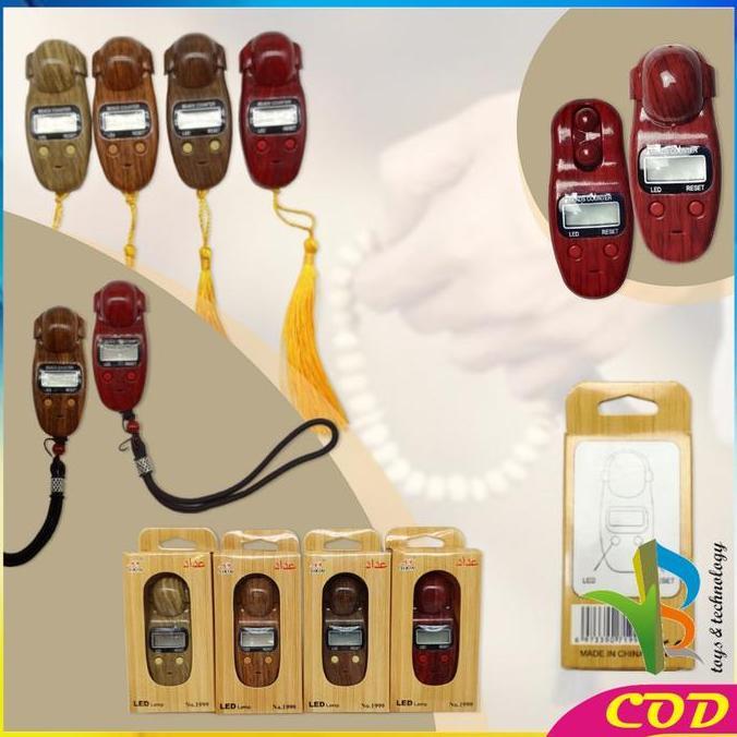 Religg- [Cod] Rb C383 Tasbih Digital Kayu / Tasbih Digital Premium Mini Tally Counte