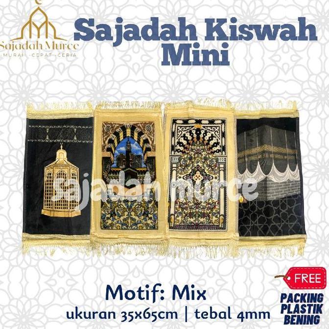 Religg- Sajadah Kiswah Mini Cream Dan Hitam Arbain Ukuran Mini 35X60Cm Sajadah Muka Sajadah Kepala S