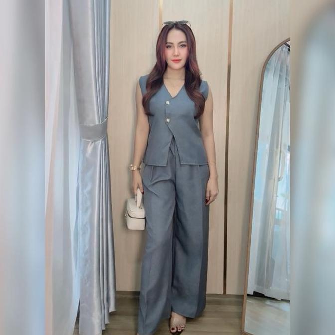 READY [ RNS FASHION ] - BERLIN VEST SET - [ SEPECIAL LIVE SHELLA ] - Setelan Wanita Formal - Baju Se
