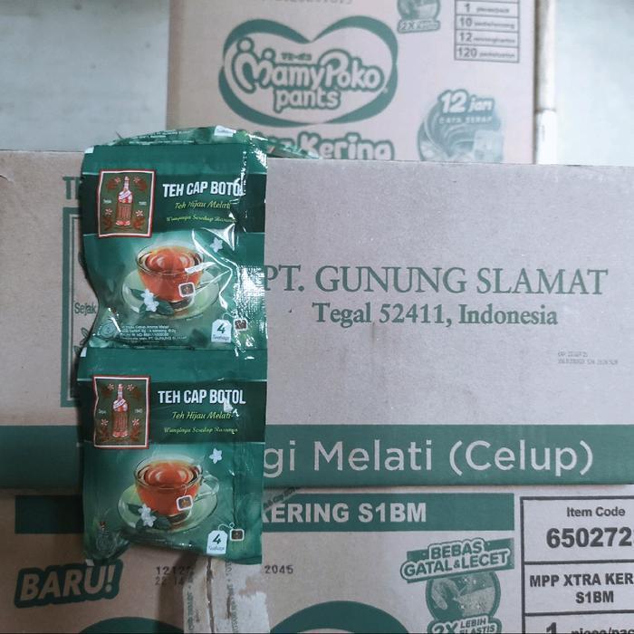 Teh Cap Botol Celup Sachet 1 dus isi 240 pcs Hijau Melati