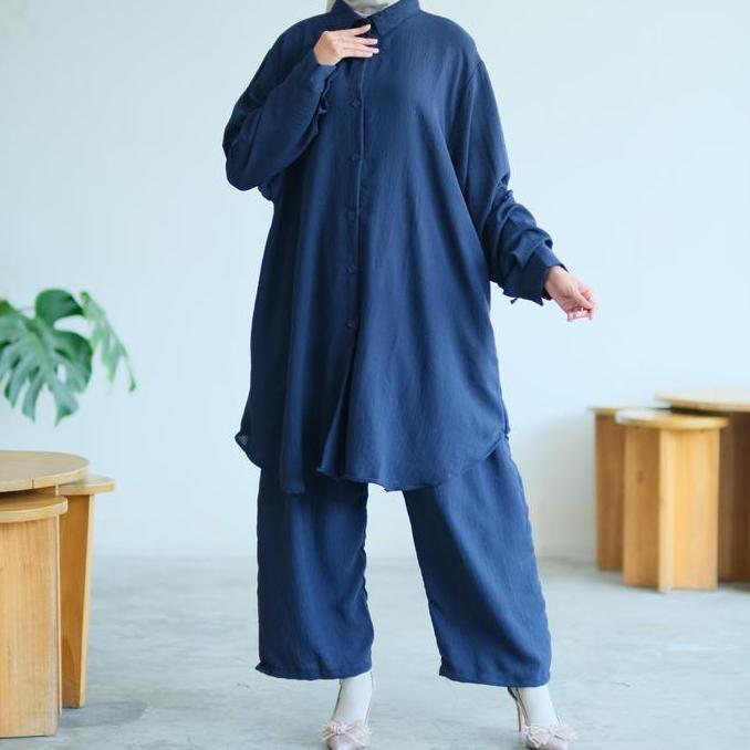 Newrelig- Oneset Jumbo 5L Ld 140 - 160 Setelan Wanita Big Size Crinkle Airflow Xxxxxl Polos Premium 