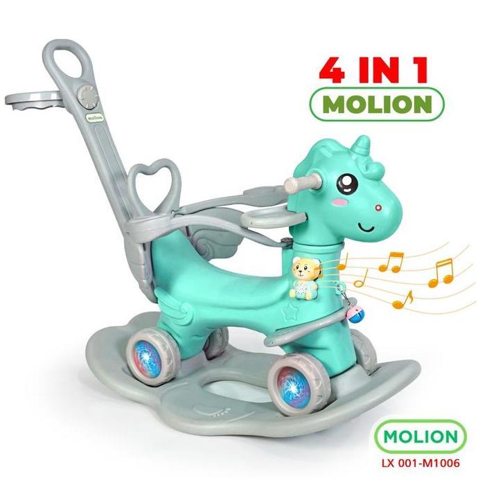 Berkualitas! Kuda-Kudaan Anak 4 IN 1 M1006 Mainan Multifungsi Molion, Edukasi & Motorik