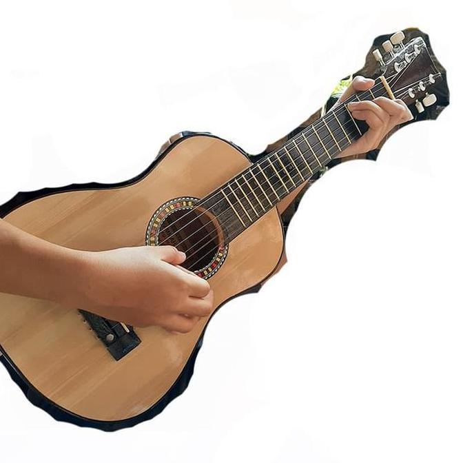 Ukulele Gitar Senar 6 Gitar Yunior Akustik Kecil Bahan Kayu Mahoni Panjang 75cm Cocok untuk Pemula