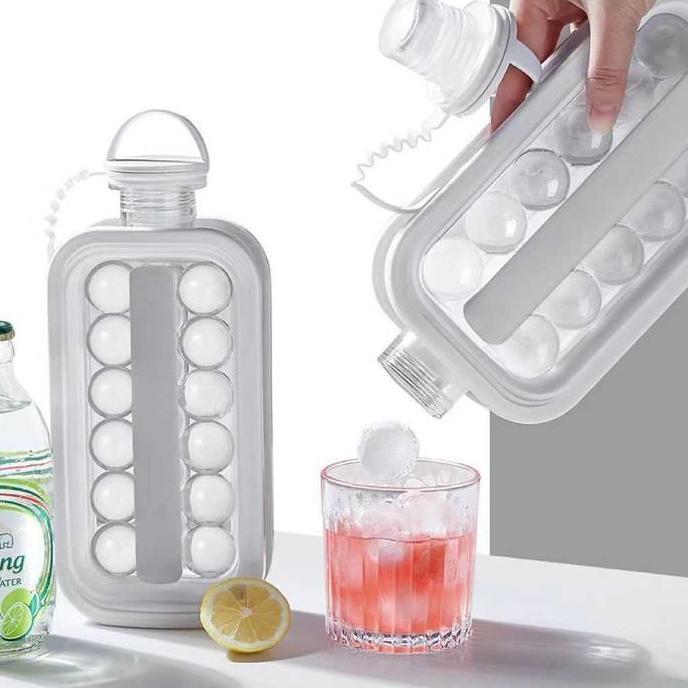 Botol Cetakan Es Batu Kotak Bulat Besar Kristal Ice Cube Maker Tray