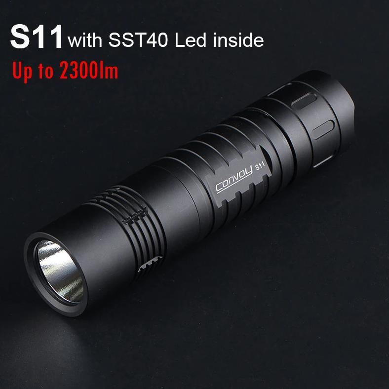 Convoy S11 with Luminus SST40 Led Flashlight Torch Black Flash Light 26650 High Powerful Lanterna Ca