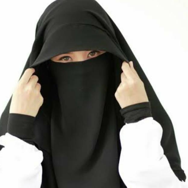 Niqob Cadar Veil Yaman Sifon Silk Jetblack Premium