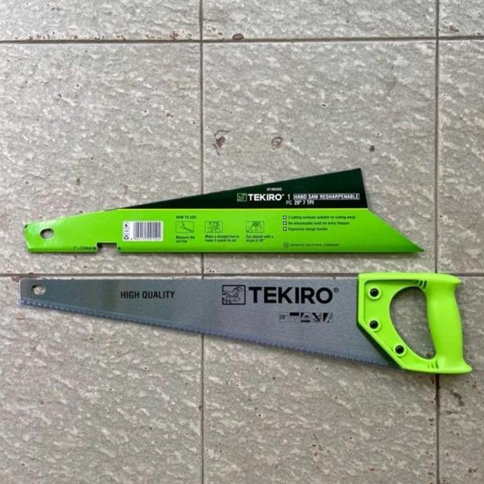 Pagenivansi - TEKIRO hand saw resharpenable 7 TPI 18/2 gergaji kayu plastik 2 MATA GERGAJI BELAH