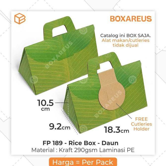 Baru- Bungkus Nasi Rice Pack Lunch Box Kemasan Kertas Makanan | Fp 189