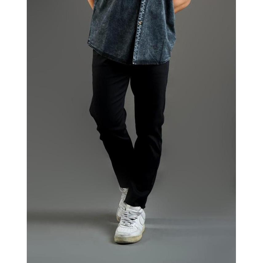 Yxyg- Aju Kemeja Jeans Denim Levis Hitam Biru Pria Cowok Lengan Pendek Slim Fit Original Import Nyam