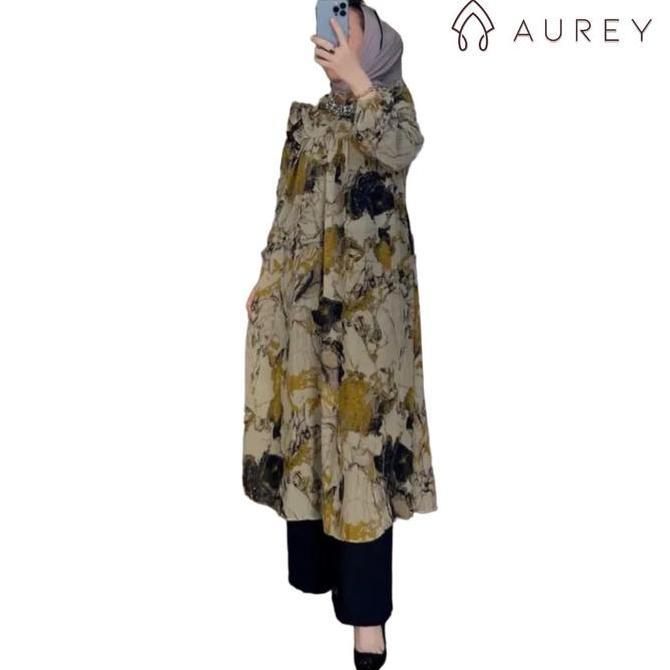 Newrelig- Setelan Long Tunik Wanita Nadira Setelan Kulot Wanita Oneset Tunik Panjang Setelan Celana 