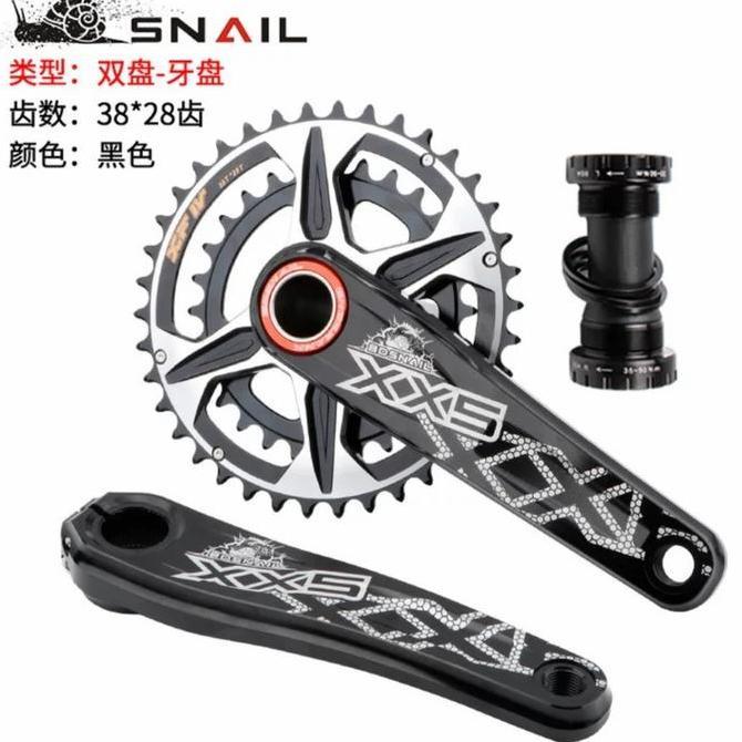 Promo Snail GXP Crankset Doubel Chainring 38T 28T Crank Set GXP Direct Mount Diskon