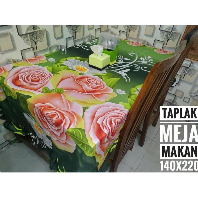 Xyxy- Taplak Meja Makan Jumbo Besar Kain Katun Dan Plastik Dekorasi