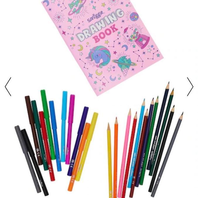 Original Smiggle KL - Draw Anywhere kit 26 pieces pink unicorn - tas buku spidol gambar set anak cew