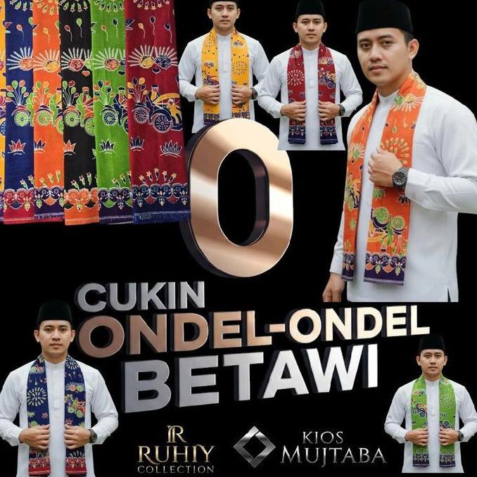 DF336 >> Scraf syal selendang cukin ondel betawi cukin ondel untuk anak sampai dewasa Kuning Hitam M