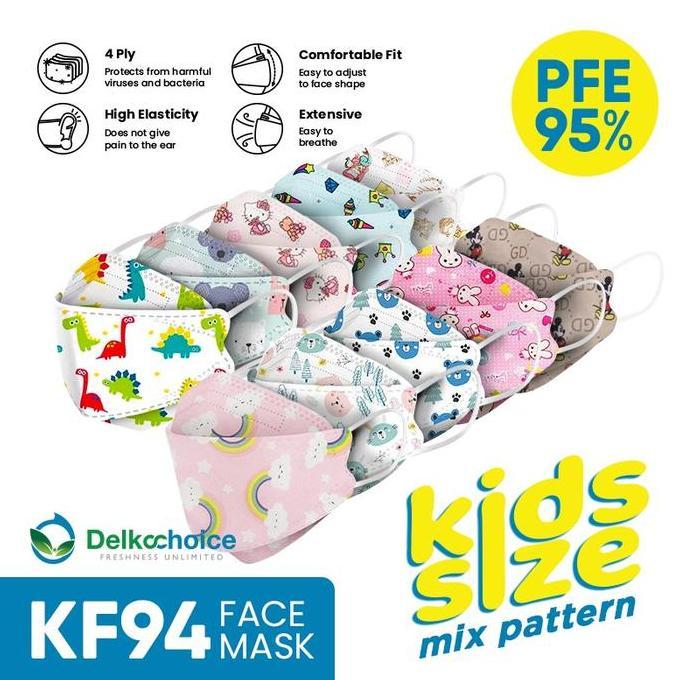 DY80 - Masker Anak KF94 Delkochoice/Masker Anak 4ply Motif/Masker Anak Lucu