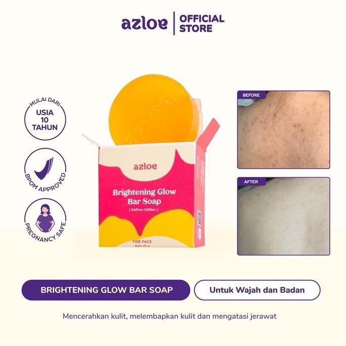 Bersih- Azloe Brightening Glow Bar Soap | Sabun Wajah&Badan [Upgrade Saffron] - Glow Bar Soap