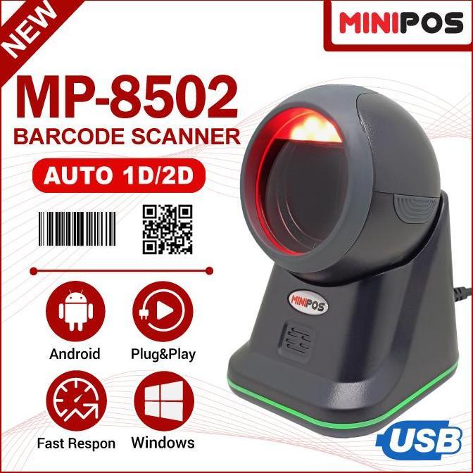 HARGA DISC - Barcode Scanner 1D 2D MINIPOS MP-8502 OMNI Auto Scan 1D Only Atau 1D2D