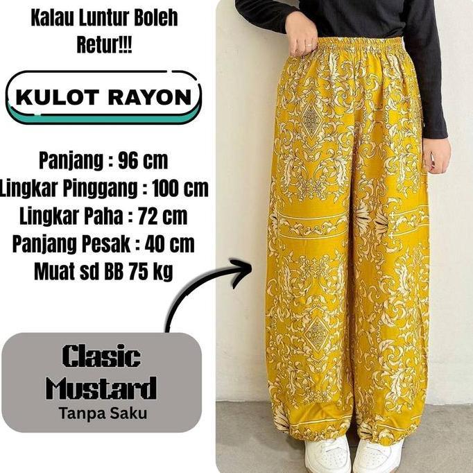 DB254 >> Celana Kulot Hommy Free Pouch  Motif Wanita Bahan Rayon Kulot Panjang Motif Adem Rayon Gari