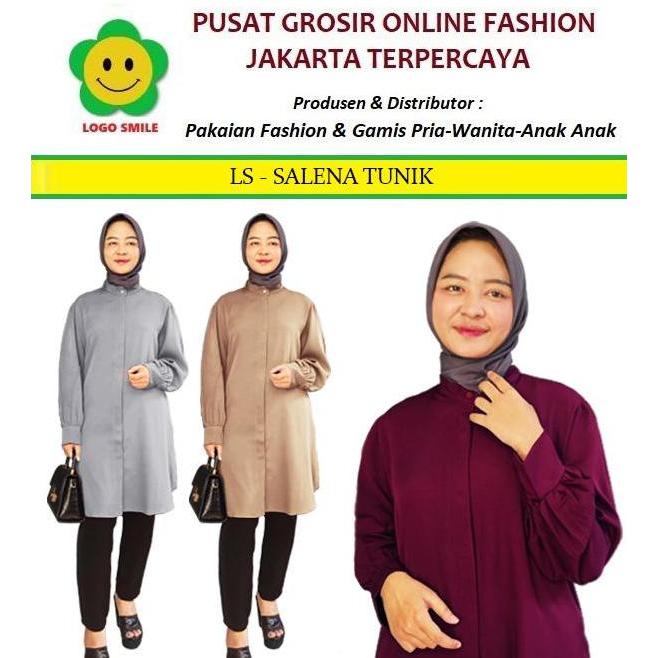 Ready Salena Tunik - Logo Smile (LS) - Ukuran M-XL - Matt Syaila