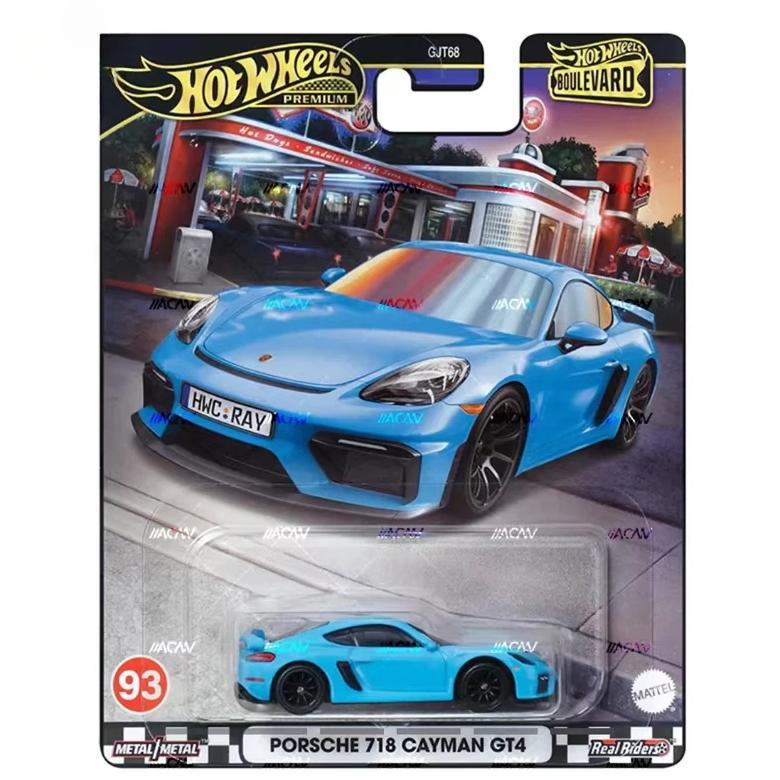 Original Mattel Hot Wheels Premium Car 1:64 Metal Diecast Boulevard Porsche 718 Cayman GT4 Vehicle T