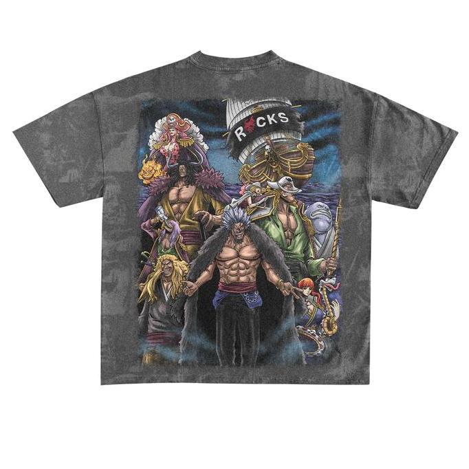 Katchmenaw Rocks Pirate One Piece Anime Kaos Distro Oversize Boxy - KM 079  OB ROCKS D XEBEC