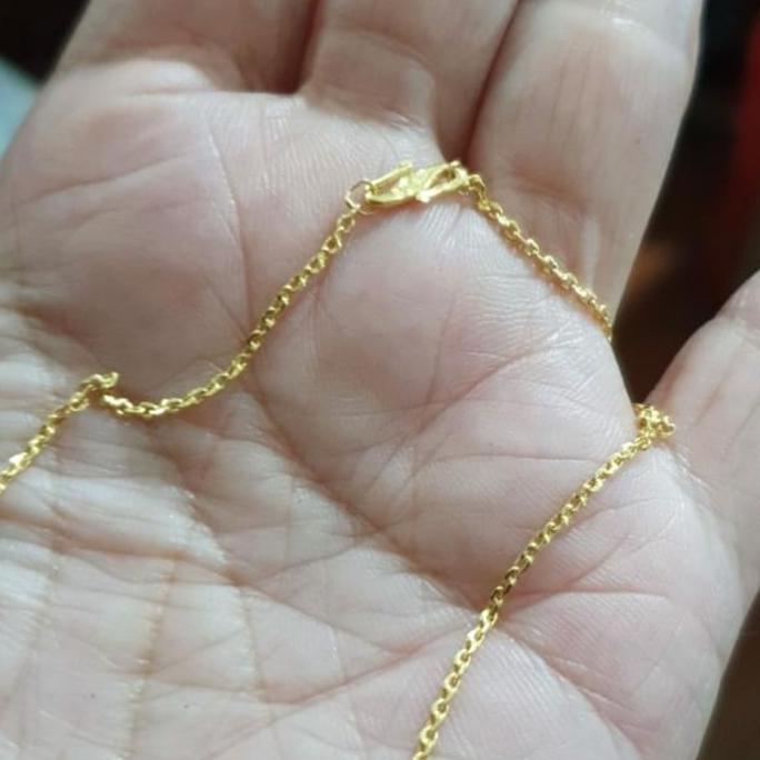 Acckita- Kalung Polos Emas Asli 99% 990 99 24K 24Karat 24 Karat Kuning 3Gram 3G