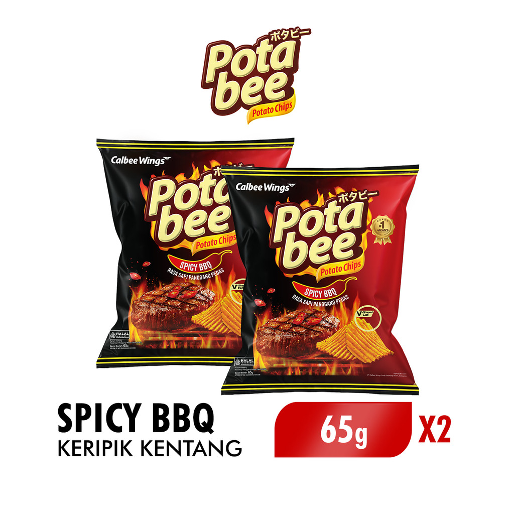 Potabee Sapi Panggang Pedas (Spicy BBQ) 65g x2