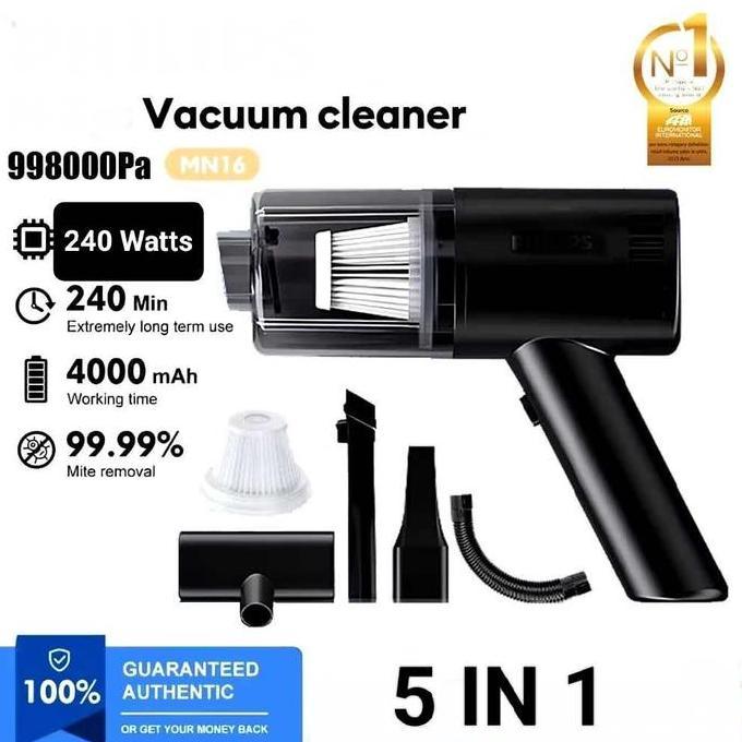 Vacuum Cleaner 5 IN1 Vakum Penghisap Debu Mobil 12000PA Wireless Kasur Penyedot Debu Vakum - Vacuum 