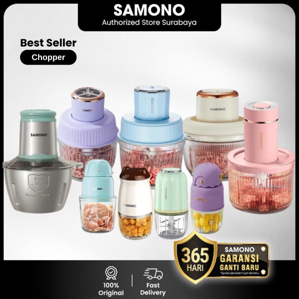 SAMONO Best Selling Chopper  Daging Bumbu Dapur MPASI Bayi Mangkuk Kaca Coper Serbaguna Multifungsi 