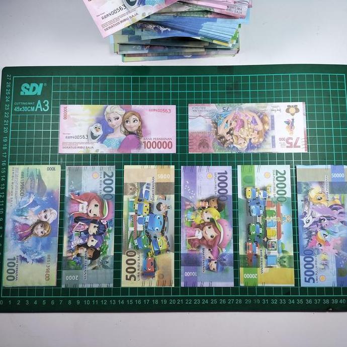 1000pcs Mainan UANG GAMBAR KARAKTER uang uangan uang-uangan