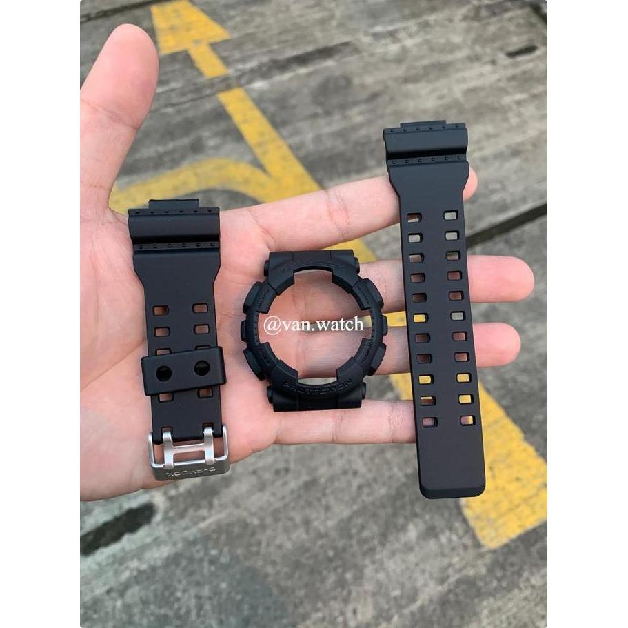 Bnb Band Bezel Casio Gshock Ga 100 All Black Ga 110 Gd 100 Gd 120 Original Tulisan Hitam Buckle Silv