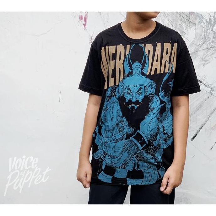 Werkudara Biru, kaos manual waterbased, Voice of Jogja, bamboo cotton black
