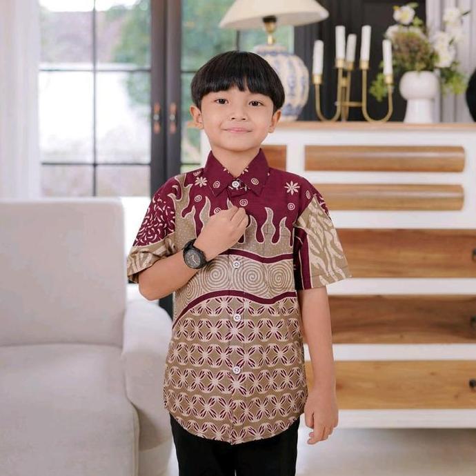 Promo Terbaru, Gamis Couple Rahayu Burgundy Batik Baju