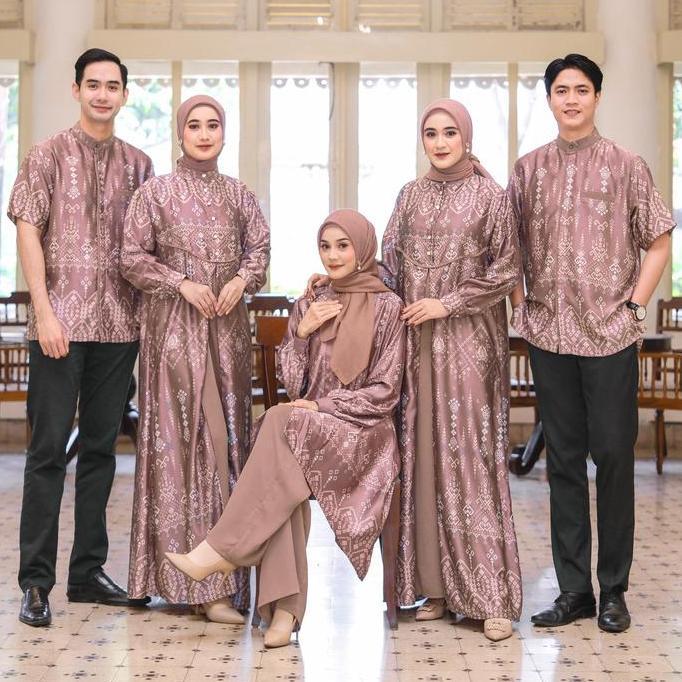 Kidsrelig- Virsya Family Set Lebaran Sarimbit 2025 Kondangan Keluarga Muslim Dress Oneset Gamis Panj
