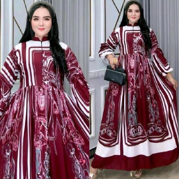 Best Promo, Gamis Rayon Motif Terbaru Ld 110 120 130 Bisa Couple Anak Dewasa Busui Friendly Tangan B