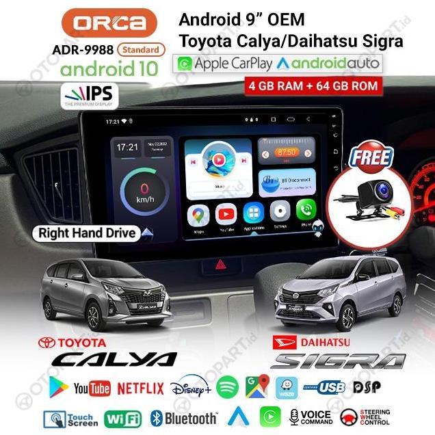 * HEAD UNIT ANDROID CALYA-SIGRA 2016-2023 ORCA 9988 NEW STANDARD 9" //