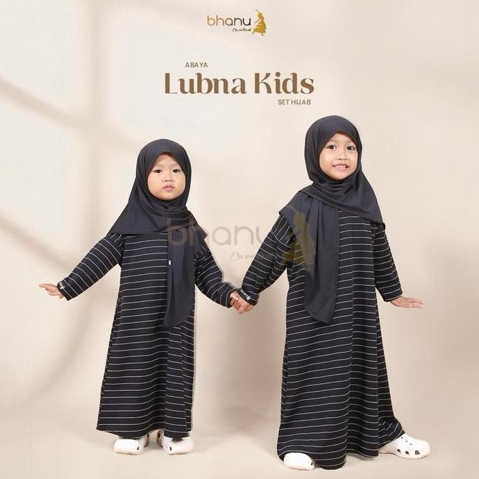 Kidsrelig- Bhanu - Lubna Kids Set Abaya Anak Bahan Premium
