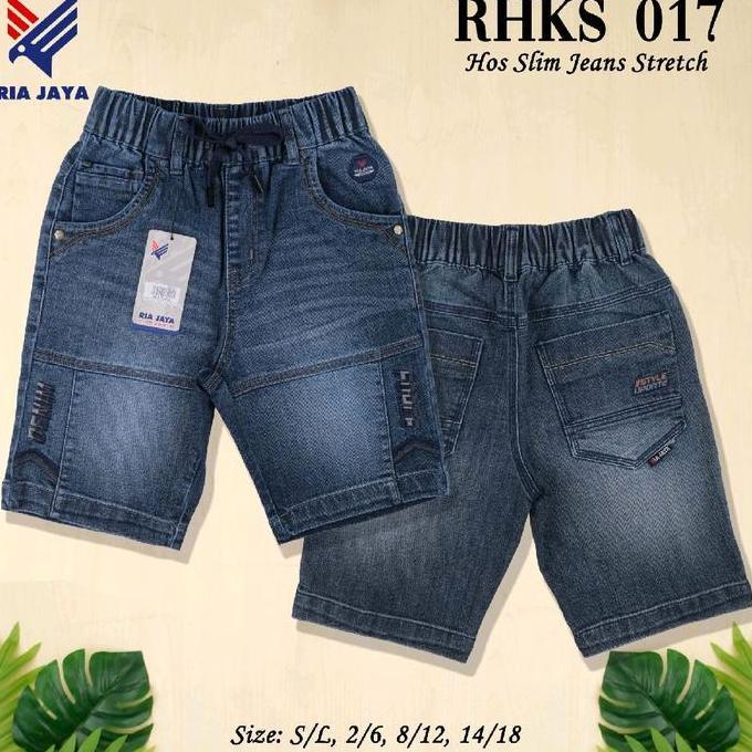 DI62 - RIA JAYA//1pcsCELANA JEANS PENDEK RIA JAYA USIA 2 TAHUN SAMPAI 15 TAHUN celana JEANS  Hitam j
