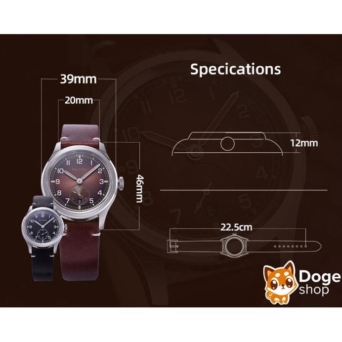 Baltany S2081 Military Field Watch Date Jam Tangan Otomatis ST1731 Movt.