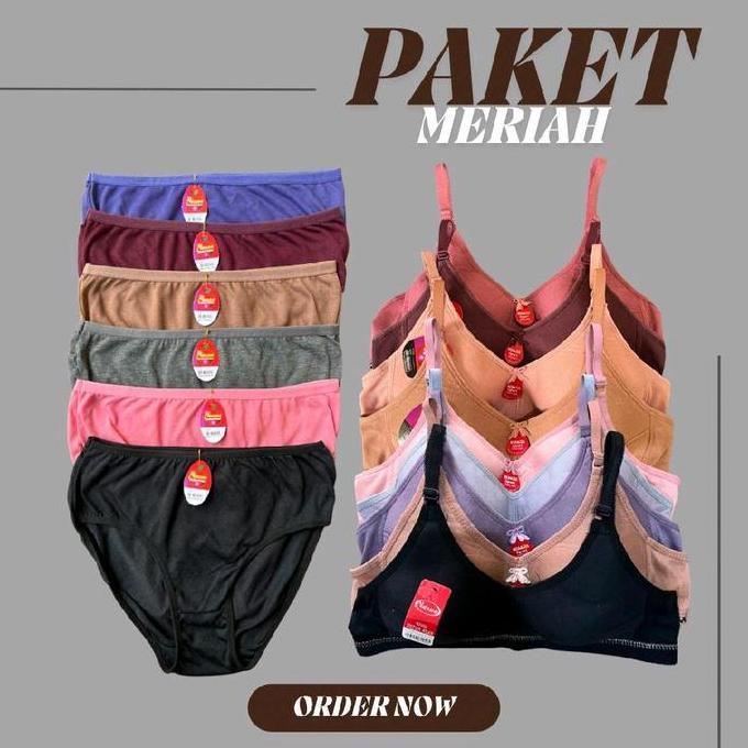 Lngsungkirim- Paket Bundling Celana Dalam Wanita Dan Sport Bra Winalin/Nazwa Paket Setelan 3&6Pcs Da