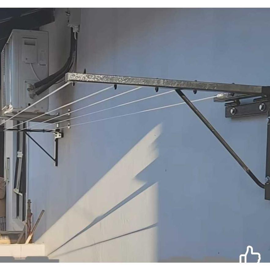 Jemuran Dinding Lipat Tempel Kuat Rak Jemuran Baju Handuk Nempel Dinding Bahan Besi Baja Tahan Lama