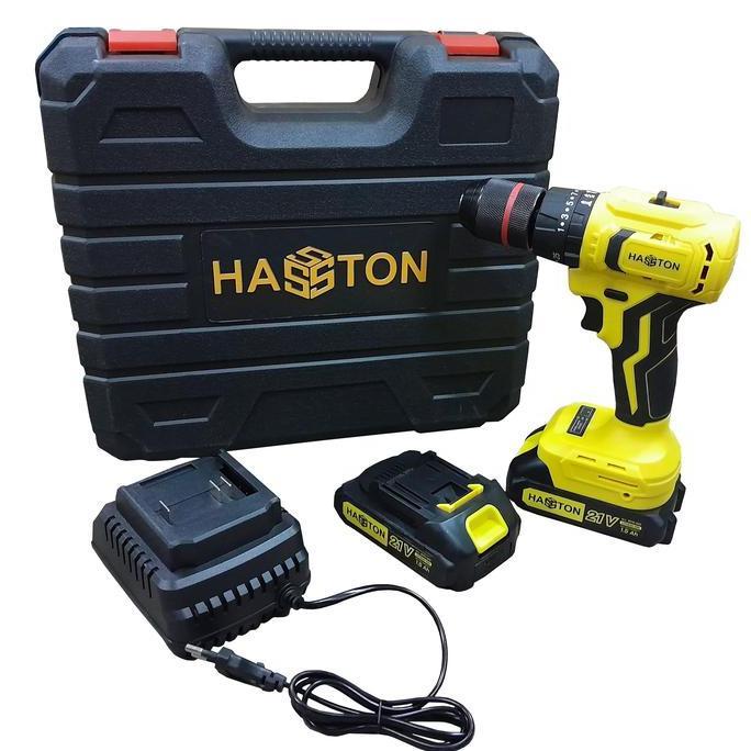 Promo Hasston Bor Besi Kayu Beton Impact Cordless 21 V Battery Batere Charge Diskon
